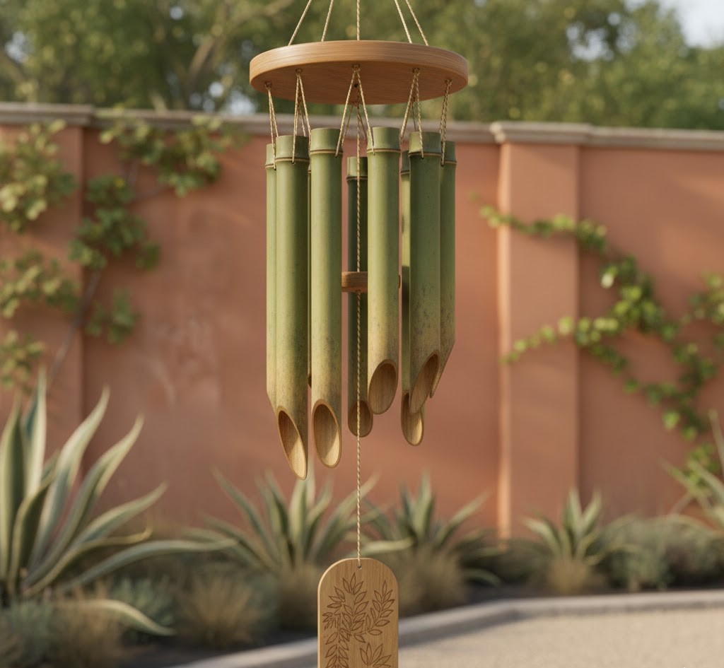 Bamboe windgong met natuurlijke uitstraling